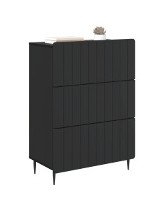 Mobile con Cassetti Nero 66 x 34,5 x 92 cm Legno ingegnerizzato 2