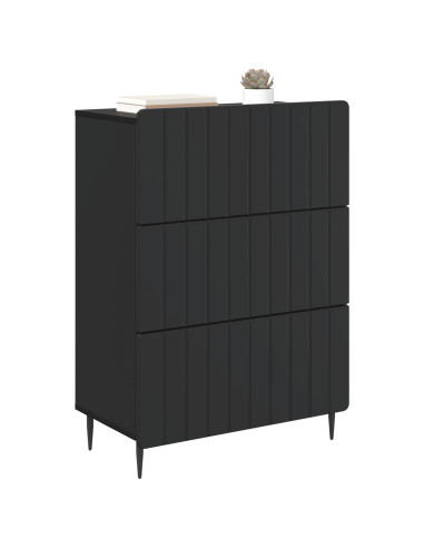 Mobile con Cassetti Nero 66 x 34,5 x 92 cm Legno ingegnerizzato