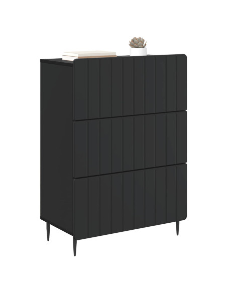 Mobile con Cassetti Nero 66 x 34,5 x 92 cm Legno ingegnerizzato