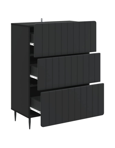 Mobile con Cassetti Nero 66 x 34,5 x 92 cm Legno ingegnerizzato