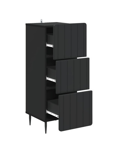 Mobile con Cassetti Nero 33 x 34,5 x 92 cm Legno ingegnerizzato