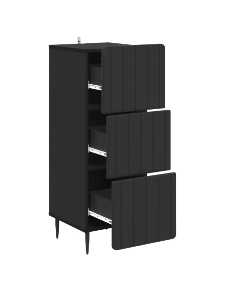 Mobile con Cassetti Nero 33 x 34,5 x 92 cm Legno ingegnerizzato