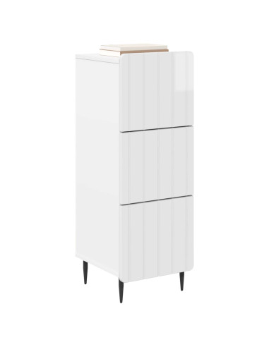 Mobile con Cassetti Bianco Lucido 33 x 34,5 x 92 cm