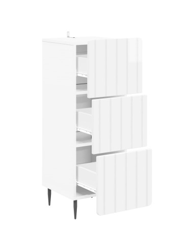 Mobile con Cassetti Bianco Lucido 33 x 34,5 x 92 cm