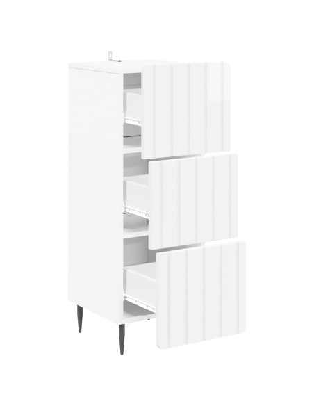 Mobile con Cassetti Bianco Lucido 33 x 34,5 x 92 cm