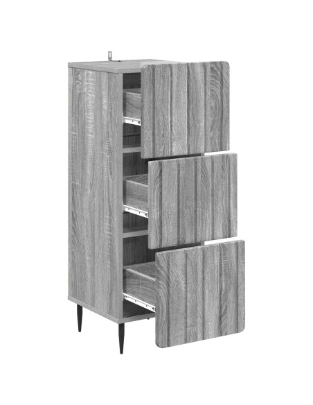 Mobile con Cassetti Grigio Sonoma 33 x 34,5 x 92 cm