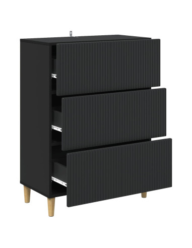Mobile con Cassetti Nero 66 x 34,5 x 90 cm Legno ingegnerizzato