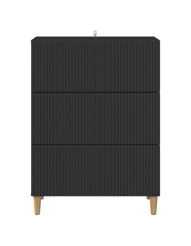 Mobile con Cassetti Nero 66 x 34,5 x 90 cm Legno ingegnerizzato