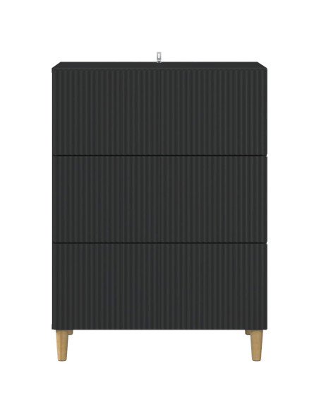 Mobile con Cassetti Nero 66 x 34,5 x 90 cm Legno ingegnerizzato