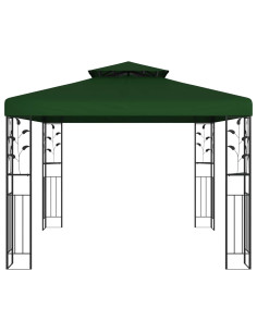 Gazebo 3 x 3 x 2,68 m Verde Poliestere e Acciaio 2