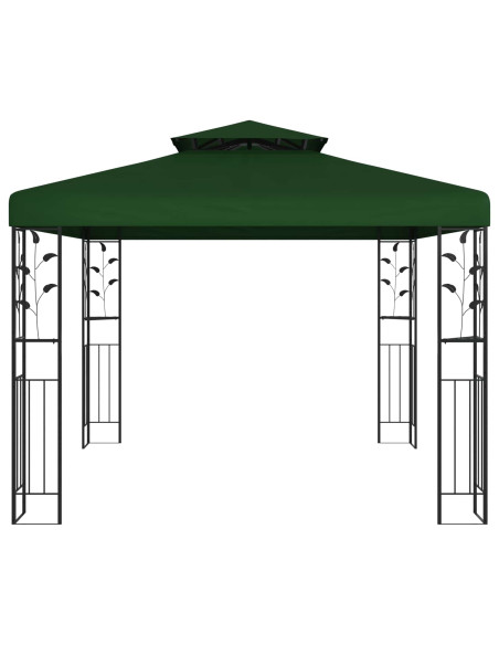 Gazebo 3 x 3 x 2,68 m Verde Poliestere e Acciaio