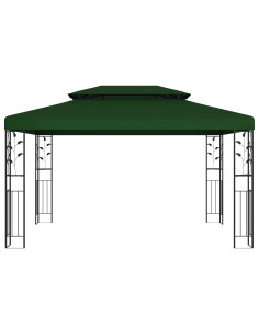 Gazebo 3,97 x 2,96 x 2,68 m Verde Poliestere e Acciaio 2