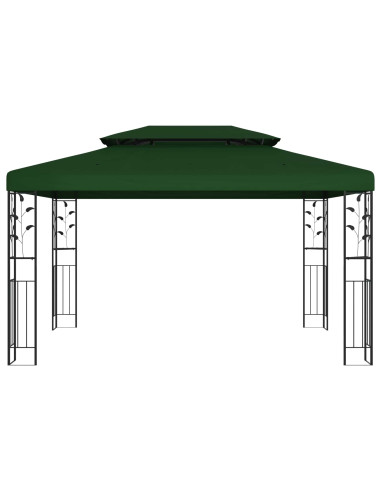 Gazebo 3,97 x 2,96 x 2,68 m Verde Poliestere e Acciaio