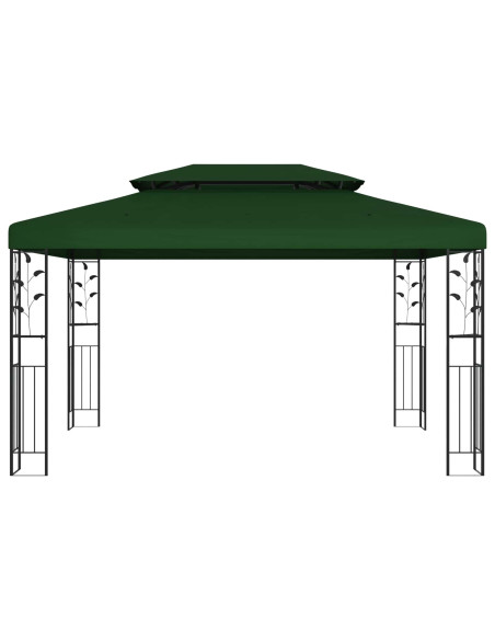 Gazebo 3,97 x 2,96 x 2,68 m Verde Poliestere e Acciaio