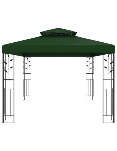 Gazebo 3,97 x 2,96 x 2,68 m Verde Poliestere e Acciaio