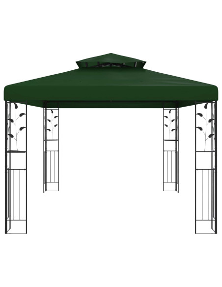 Gazebo 3,97 x 2,96 x 2,68 m Verde Poliestere e Acciaio