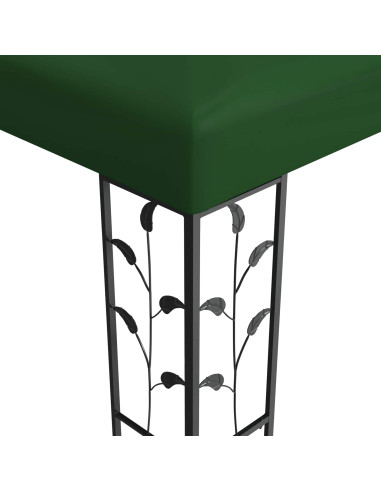 Gazebo 3,97 x 2,96 x 2,68 m Verde Poliestere e Acciaio
