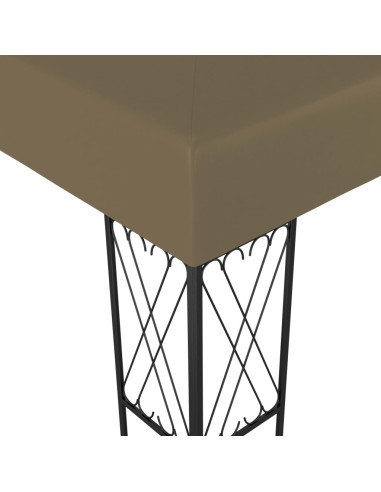 Gazebo con Luci a Stringa LED 3x4 m in Tessuto Grigio Talpa
