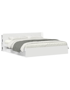 Testata del letto Bianco Lucido Legno ingegnerizzato 2