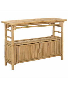 Tavolo consolle con lo scaffale Naturale 110 x 35 x 75 cm Bambù 2