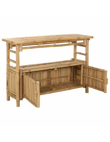 Tavolo consolle con lo scaffale Naturale 110 x 35 x 75 cm Bambù