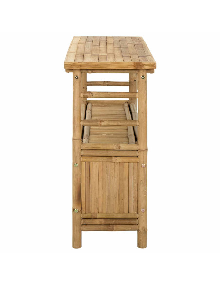 Tavolo consolle con lo scaffale Naturale 110 x 35 x 75 cm Bambù