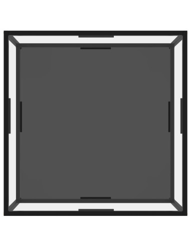 Tavolino Trasparente e Nero 80x80x35cm in Vetro Temperato