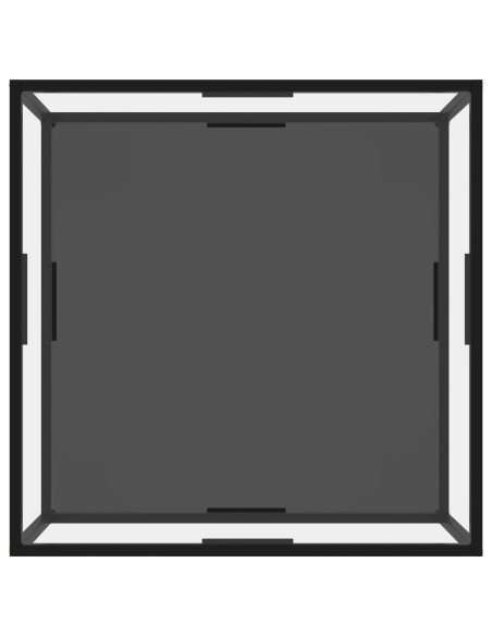 Tavolino Trasparente e Nero 80x80x35cm in Vetro Temperato