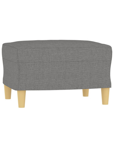 Poltrona con Poggiapiedi Grigio Scuro 60 cm in Tessuto