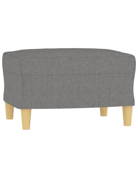 Poltrona con Poggiapiedi Grigio Scuro 60 cm in Tessuto