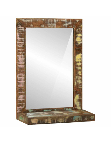Specchio da bagno Marrone Legno Recuperato Massello