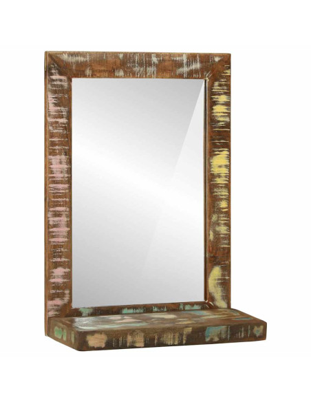 Specchio da bagno Marrone Legno Recuperato Massello