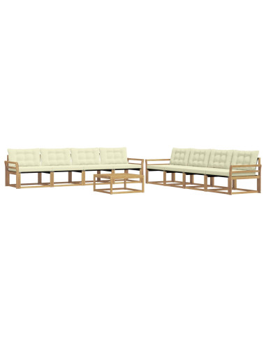 Set di divani da esterno 9 pcs Bianco e Crema 79 x 79 x 37 cm