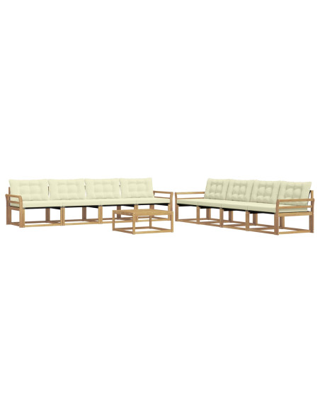 Set di divani da esterno 9 pcs Bianco e Crema 79 x 79 x 37 cm