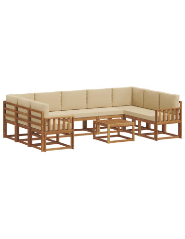 Set di divani con cuscino 10 pcs Naturale e Beige