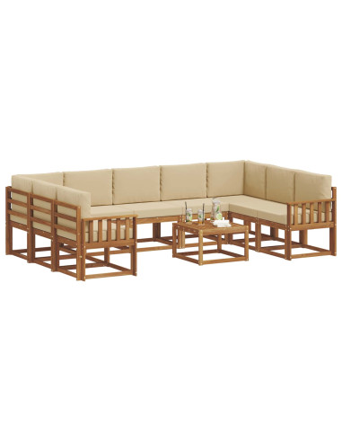 Set di divani con cuscino 10 pcs Naturale e Beige