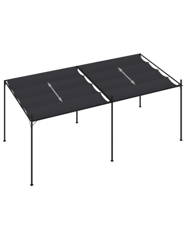 Gazebo con Tetto Retrattile 600x300x233 cm Antracite