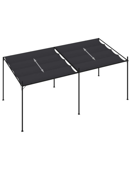 Gazebo con Tetto Retrattile 600x300x233 cm Antracite
