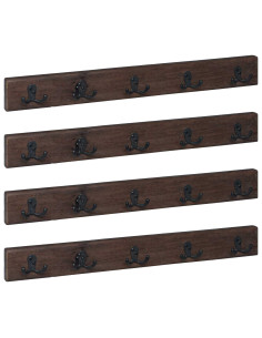 Gruccia Marrone 60 x 7 x 8 cm Legno Recuperato Massello 2