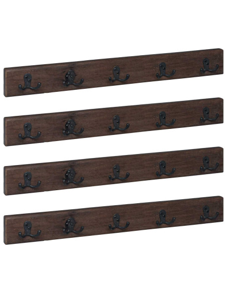 Gruccia Marrone 60 x 7 x 8 cm Legno Recuperato Massello