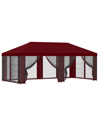 Gazebo con pareti laterali 6 x 3 m Borgogna