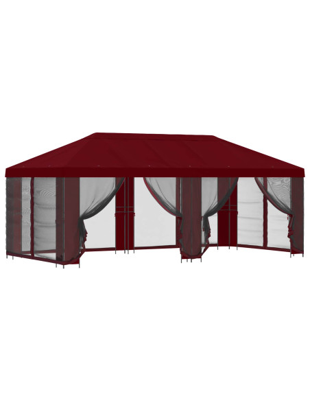 Gazebo con pareti laterali 6 x 3 m Borgogna