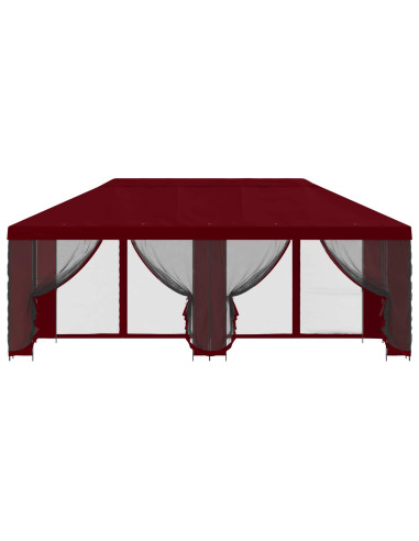 Gazebo con pareti laterali 6 x 3 m Borgogna