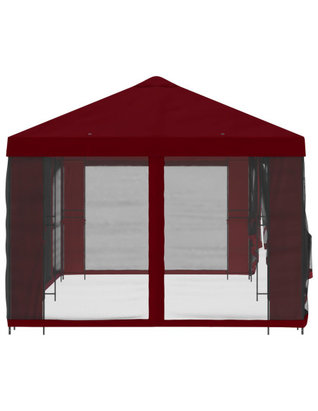 Gazebo con pareti laterali 6 x 3 m Borgogna