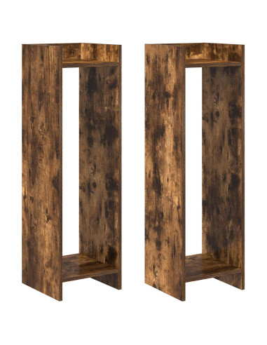 Supporto per piante 2 pcs Quercia Affumicata 30 x 30 x 100 cm