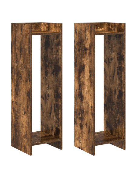 Supporto per piante 2 pcs Quercia Affumicata 30 x 30 x 100 cm