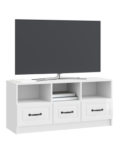 Mobile TV Bianco Lucido 102 x 34,5 x 47 cm Legno ingegnerizzato 2