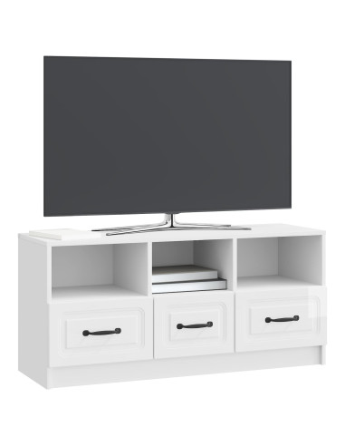 Mobile TV Bianco Lucido 102 x 34,5 x 47 cm Legno ingegnerizzato