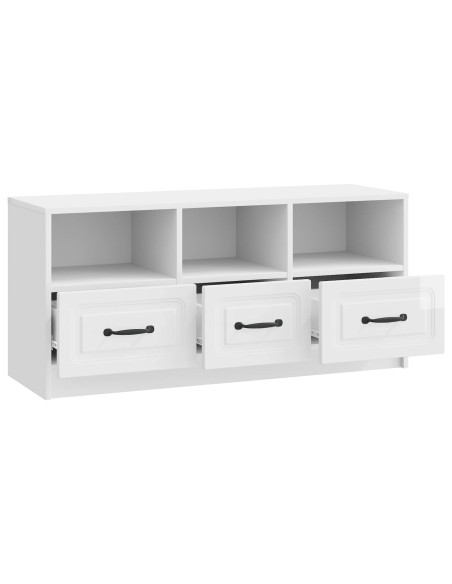 Mobile TV Bianco Lucido 102 x 34,5 x 47 cm Legno ingegnerizzato