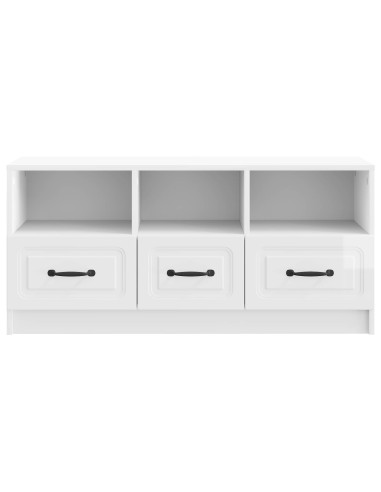 Mobile TV Bianco Lucido 102 x 34,5 x 47 cm Legno ingegnerizzato